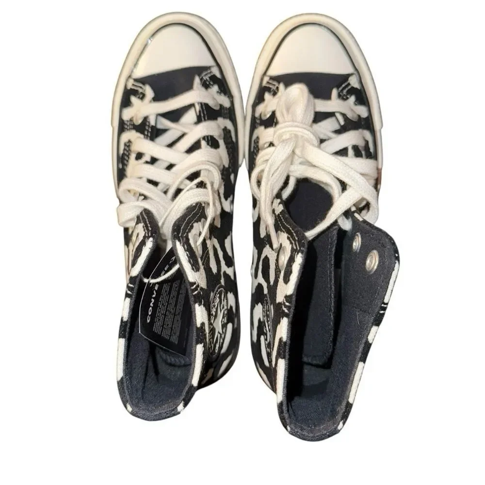New Women CONVERSE Chuck 70 HI Leopard Remix Black A12350C Size 6 - Picture 6 of 8